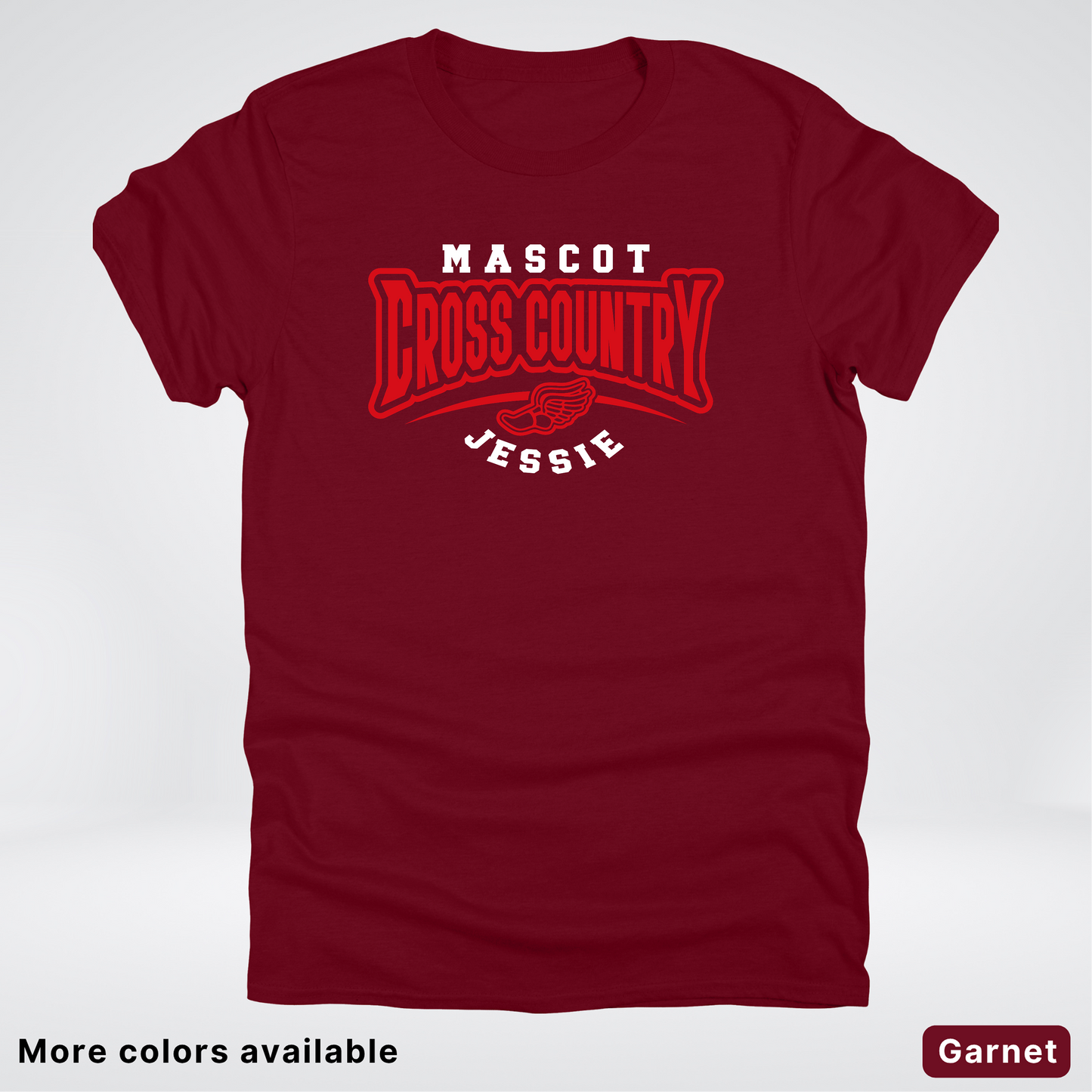 Custom Mascot & Name – Red Design – Cross Country 07 - T-Shirt