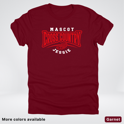 Custom Mascot & Name – Red Design – Cross Country 07 - T-Shirt