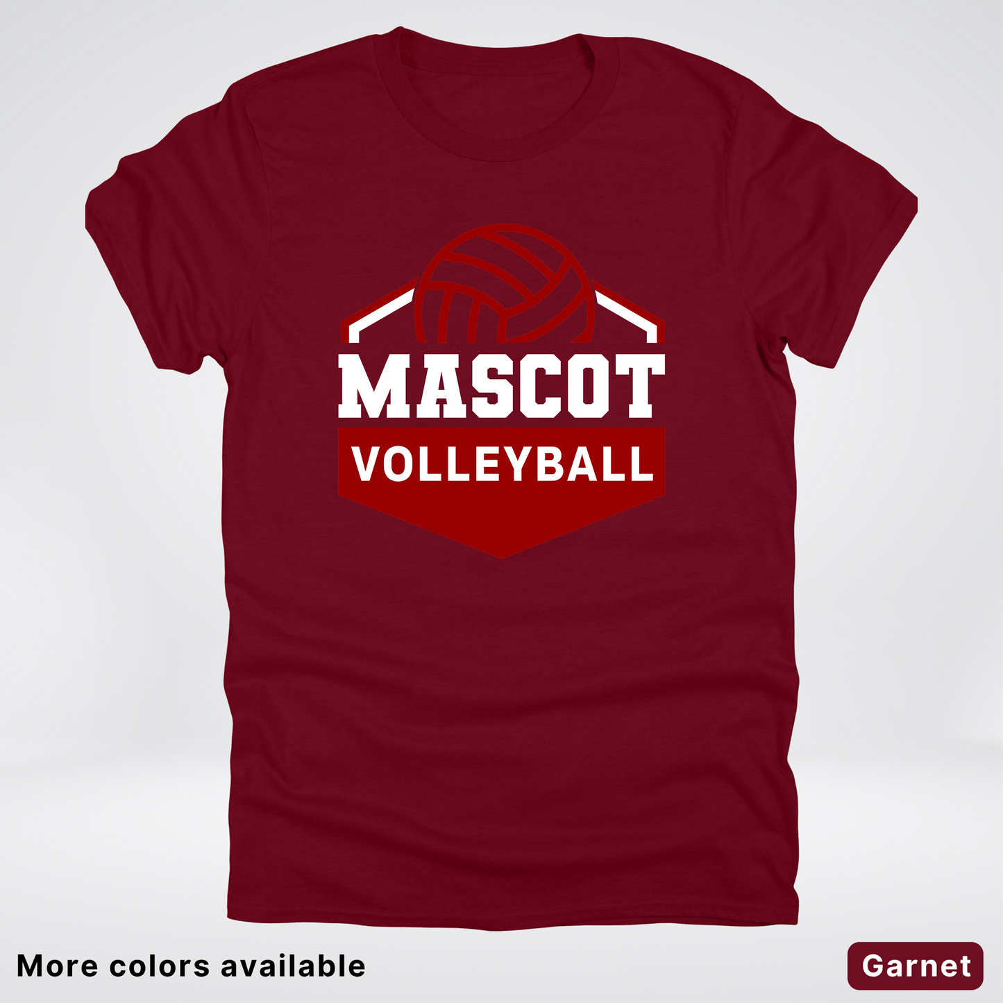 Custom Mascot - Maroon - Volleyball Design 69 - T-Shirt