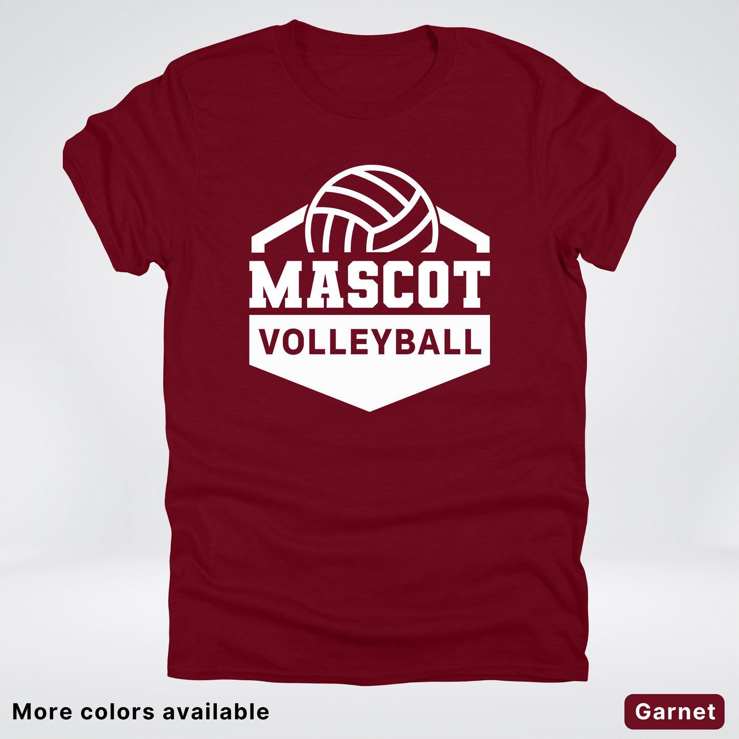 Custom Mascot - White - Volleyball Design 60 - T-Shirt