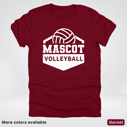 Custom Mascot - White - Volleyball Design 60 - T-Shirt