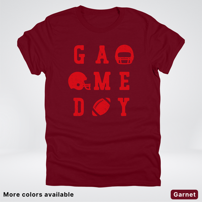 Game Day Football 3 x 3 - Red Design - T-Shirt