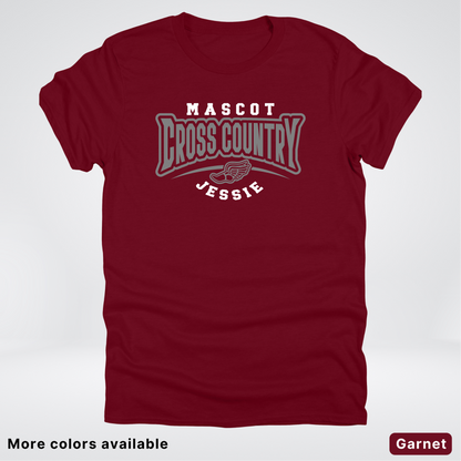 Custom Mascot & Name – Gray Design – Cross Country 04 - T-Shirt