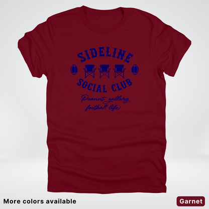 Sideline Social Club Peanut Gallery Football Life Navy Design 02 T-Shirt