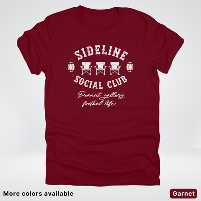 Sideline Social Club Peanut Gallery Football Life - White Design - T-Shirt