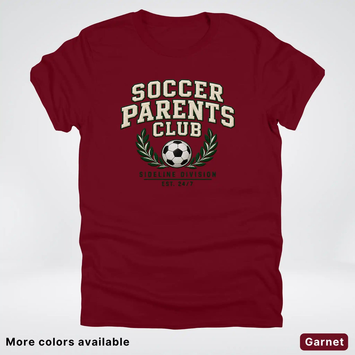 Soccer Parents Club Faux Embroidery Sideline T-Shirt