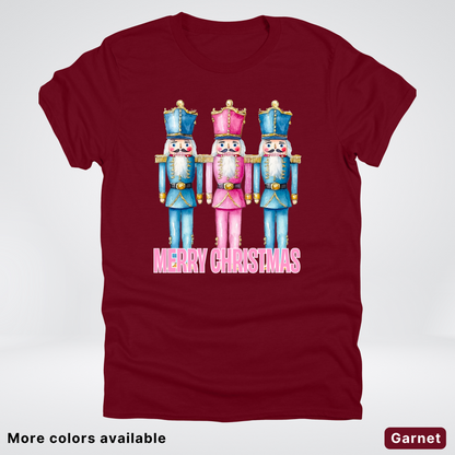 Merry Christmas Pastel Nutcrackers - T-Shirt