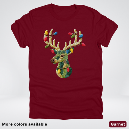 Festive Light-Up Reindeer Hook Yard Faux - T-Shirt