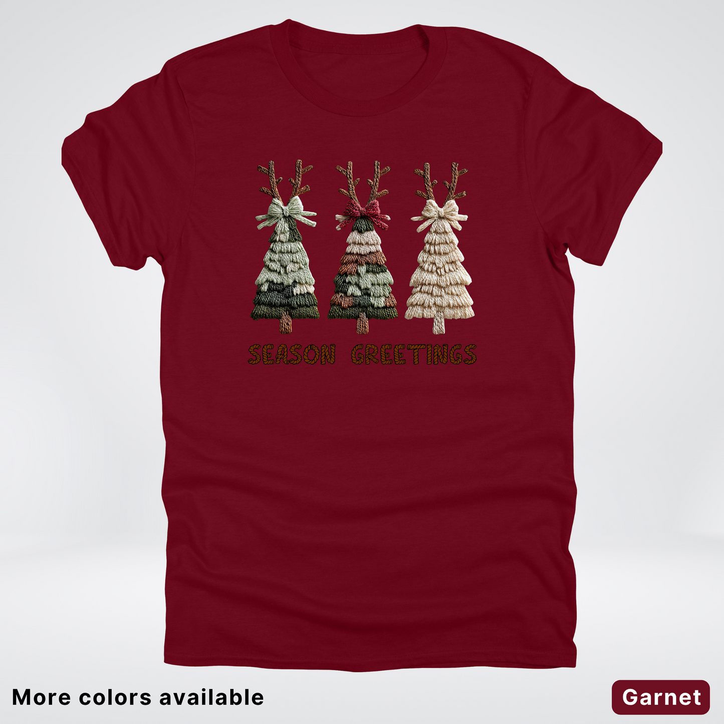 Rustic Christmas Tree Trio (Hook Yard Faux Look) - T-Shirt