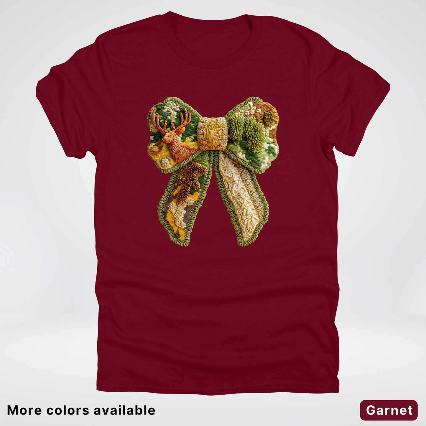 Forest Berry Bow Hook Yard Faux Look - T-Shirt