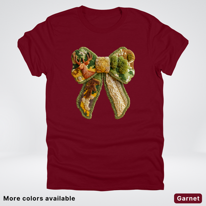 Forest Berry Bow Hook Yard Faux Look - T-Shirt