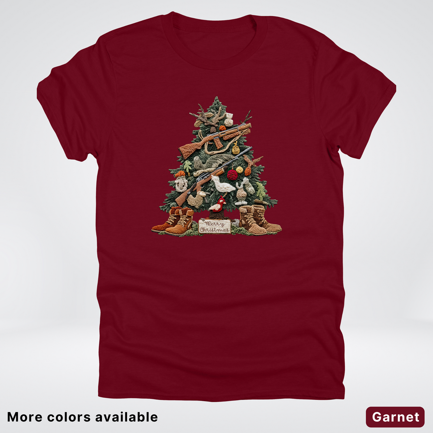 Rustic Holiday Tree & Boots (Hook Yard Faux) - T-Shirt