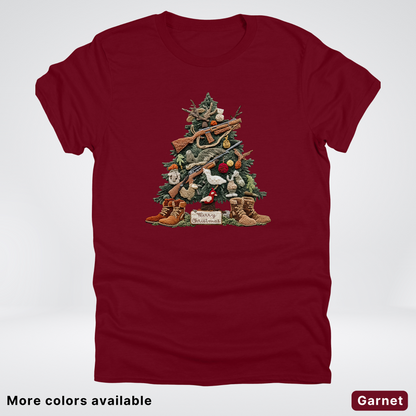 Rustic Holiday Tree & Boots (Hook Yard Faux) - T-Shirt