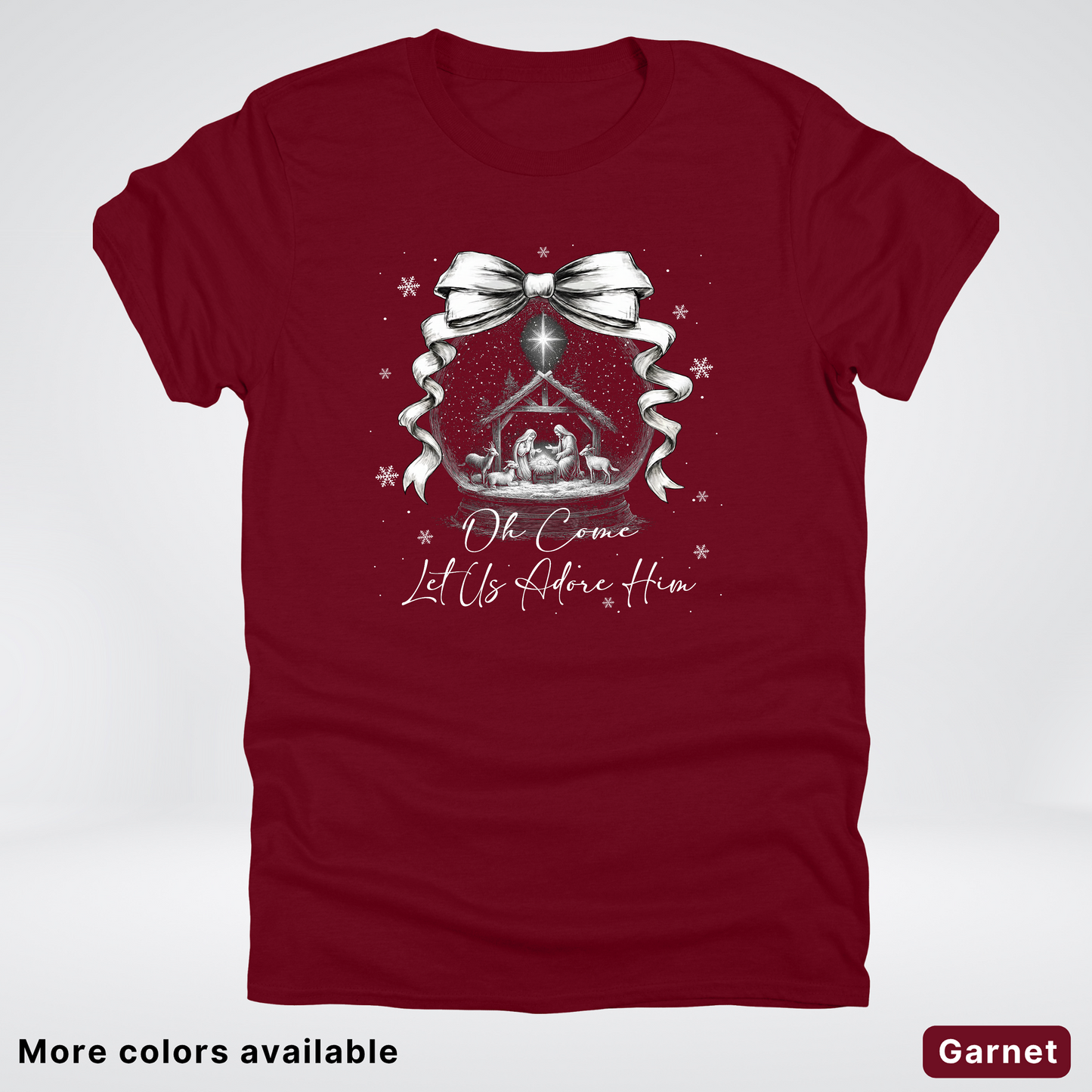 Oh Come Let Us Adore Him Nativity - T-Shirt