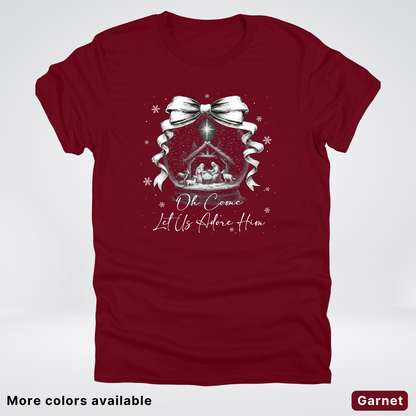 Oh Come Let Us Adore Him Nativity - T-Shirt