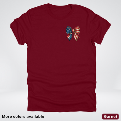 USA Flag Coquette Bow - 4th Of July Design 02 T-Shirt