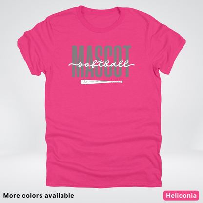 Custom Mascot – Gray - Softball Design 29 T-Shirt