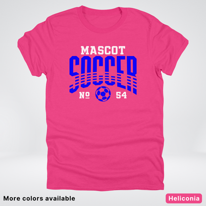Custom Mascot & Number – Blue Design 02 - Soccer T-Shirt