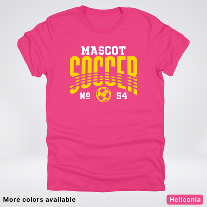 Custom Mascot & Number – Gold Design 04 - Soccer T-Shirt