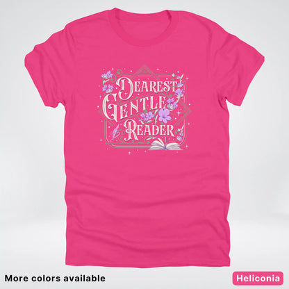 Dearest Gentle Reader – Vintage Floral Book Lover Graphic - T-Shirt