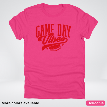 Game Day Vibes - Red Design - Football T-Shirt