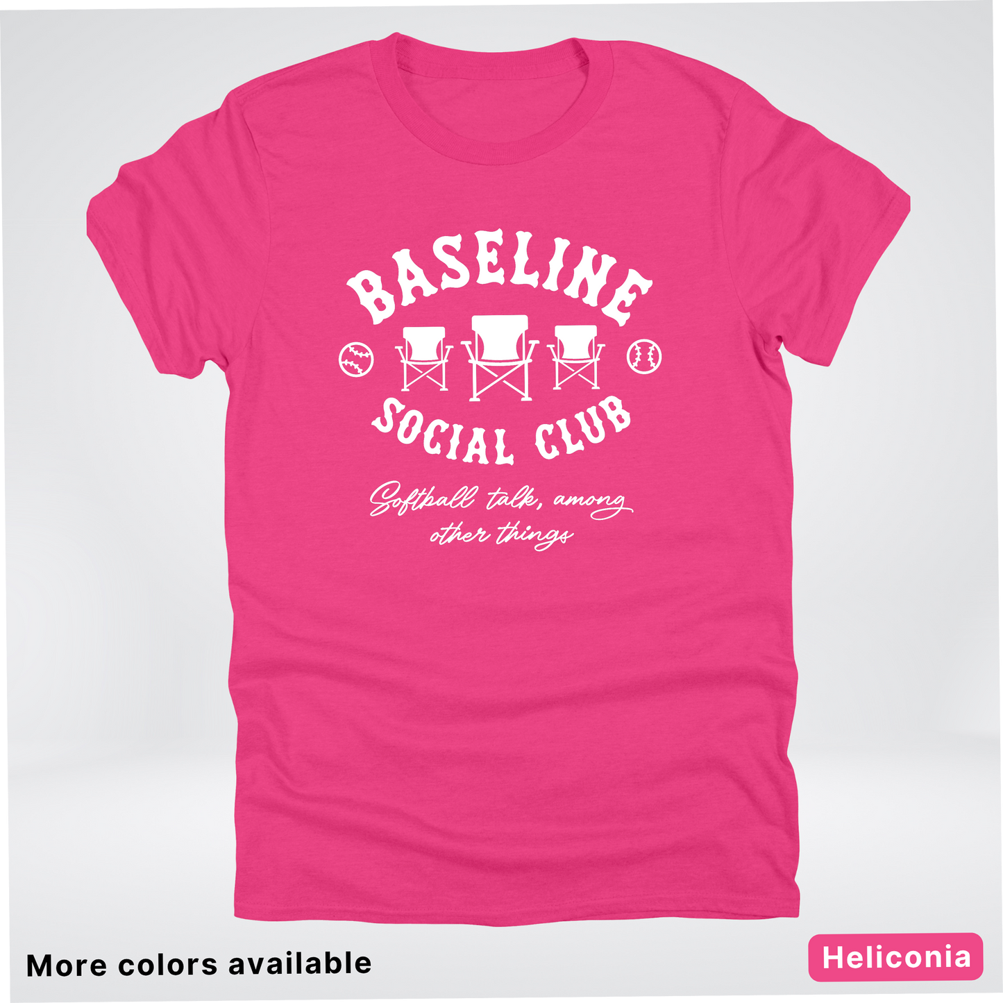 Baseline Social Club Softball – White Design – T-Shirt