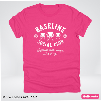Baseline Social Club Softball – White Design – T-Shirt