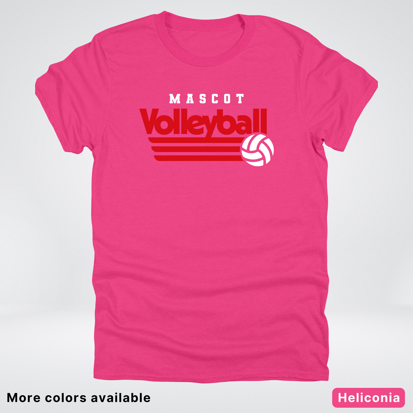 Custom Mascot - Red - Volleyball Design 53 - T-Shirt