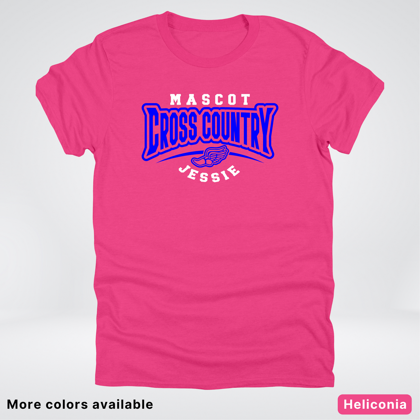 Custom Mascot & Name – Blue Design – Cross Country 05 - T-Shirt