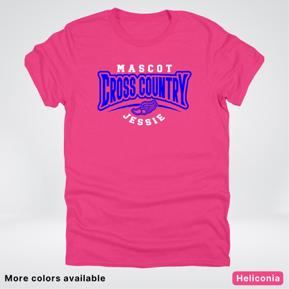 Custom Mascot & Name – Blue Design – Cross Country 05 - T-Shirt