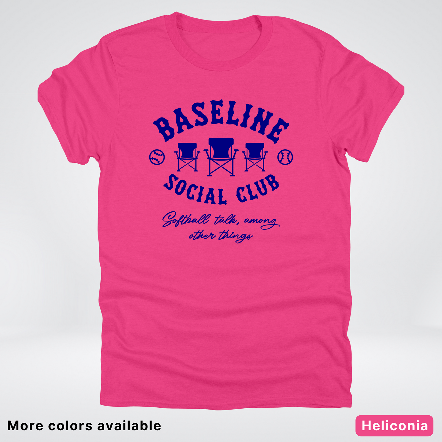 Baseline Social Club Softball – Navy Design - T-Shirt