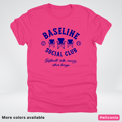 Baseline Social Club Softball – Navy Design - T-Shirt