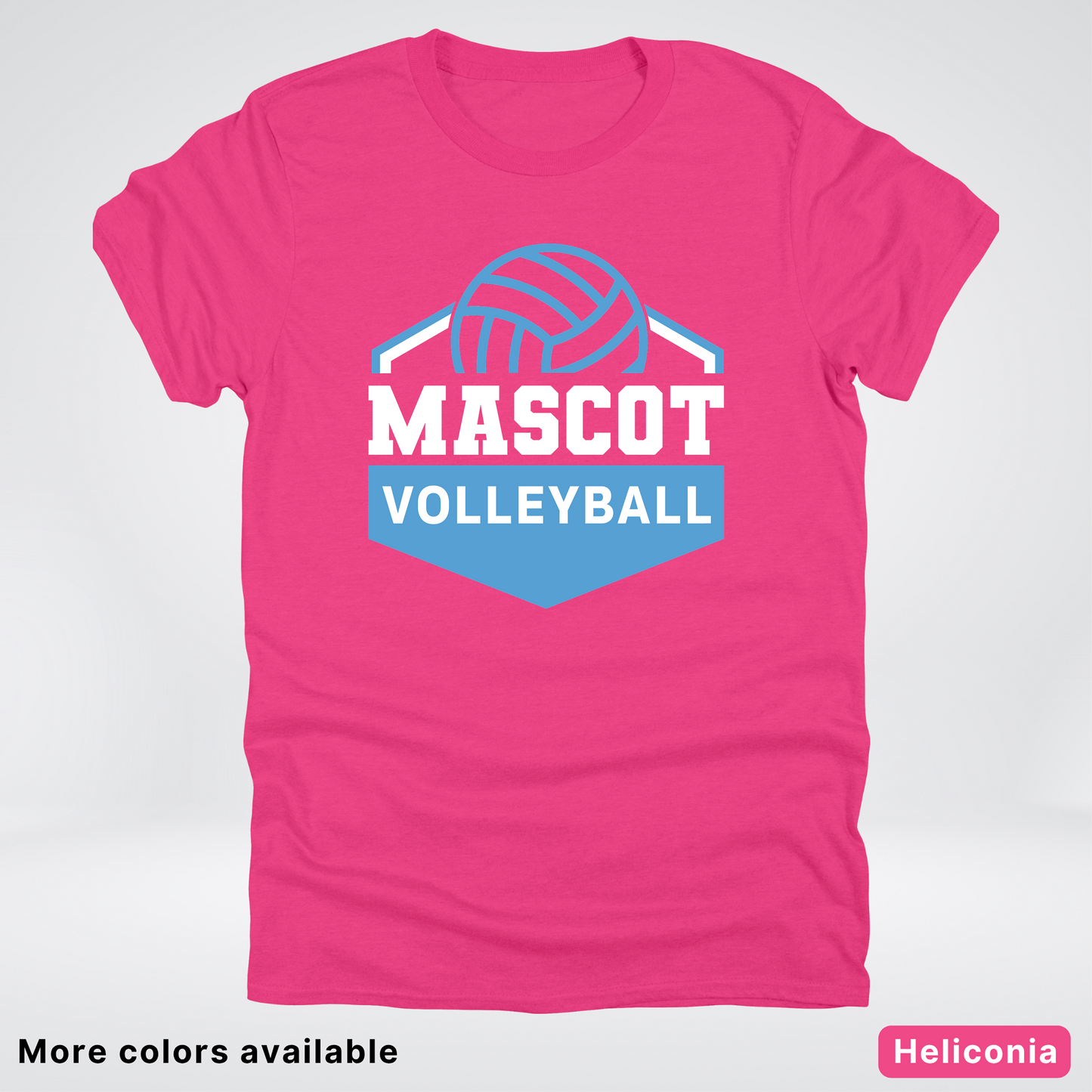Custom Mascot – Light Blue - Volleyball Design 68 - T-Shirt