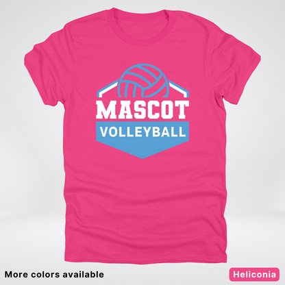Custom Mascot – Light Blue - Volleyball Design 68 - T-Shirt