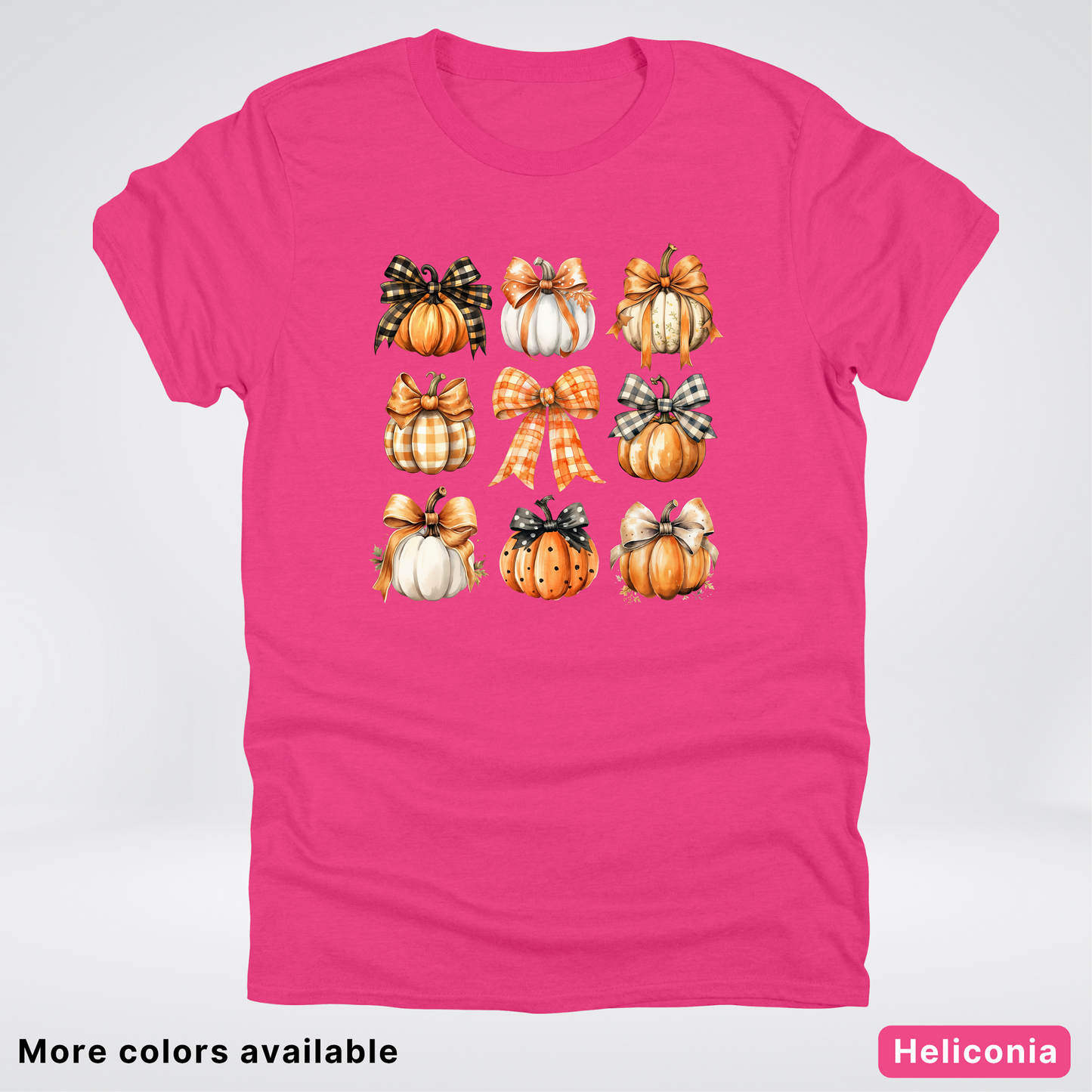 Flannel Bows & Pumpkin Coquette Fall Autumn - T-Shirt