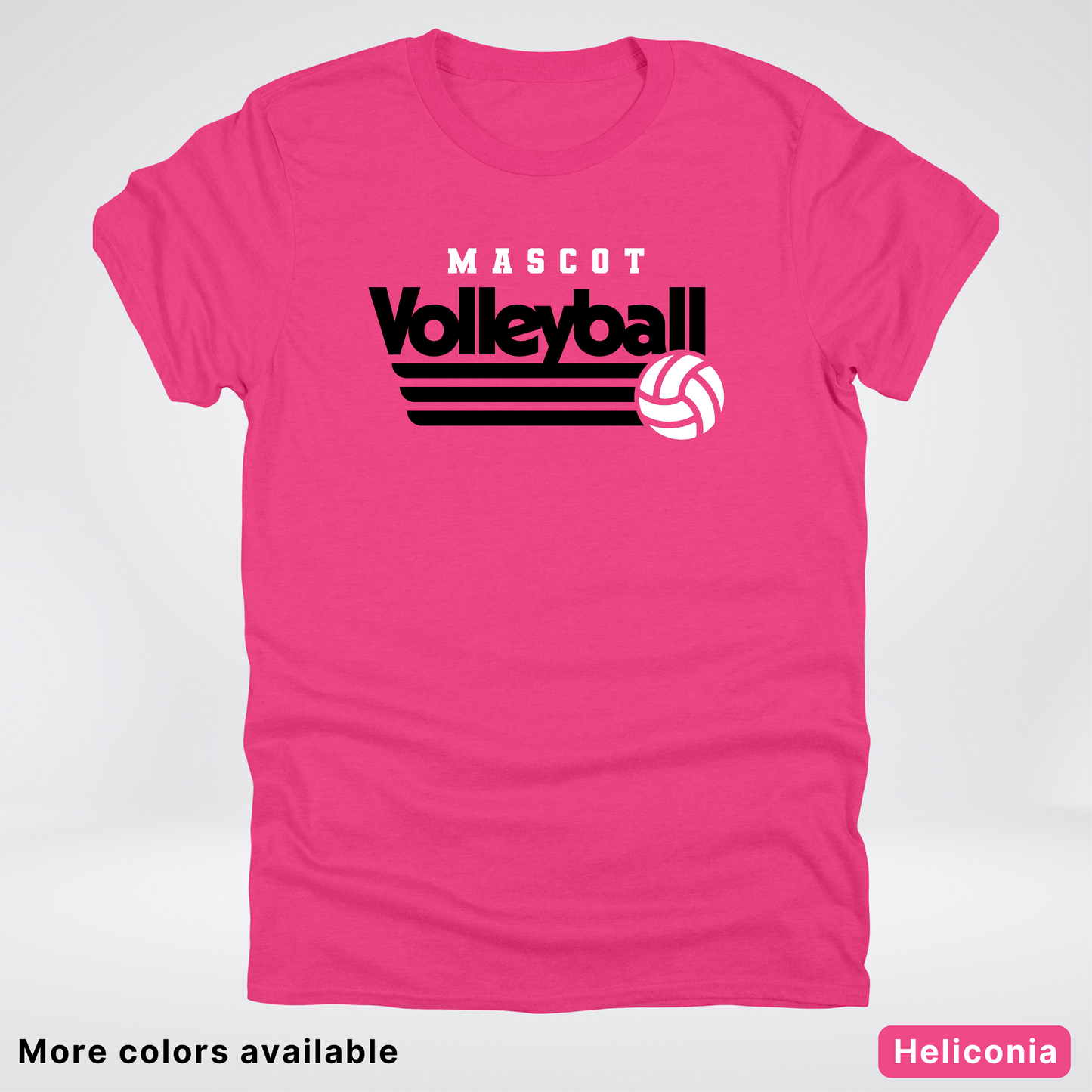 Custom Mascot - Black - Volleyball Design 50 - T-Shirt
