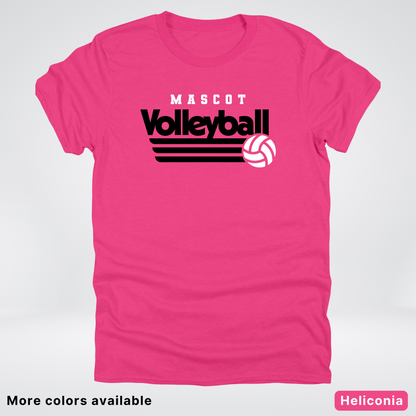Custom Mascot - Black - Volleyball Design 50 - T-Shirt