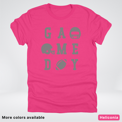 Game Day Football 3 x 3 - Gray Design  - T-Shirt