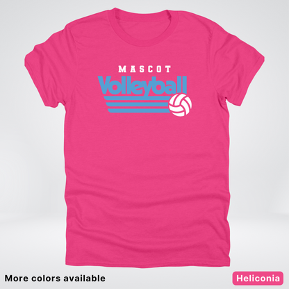 Custom Mascot – Light Blue - Volleyball Design 57 - T-Shirt