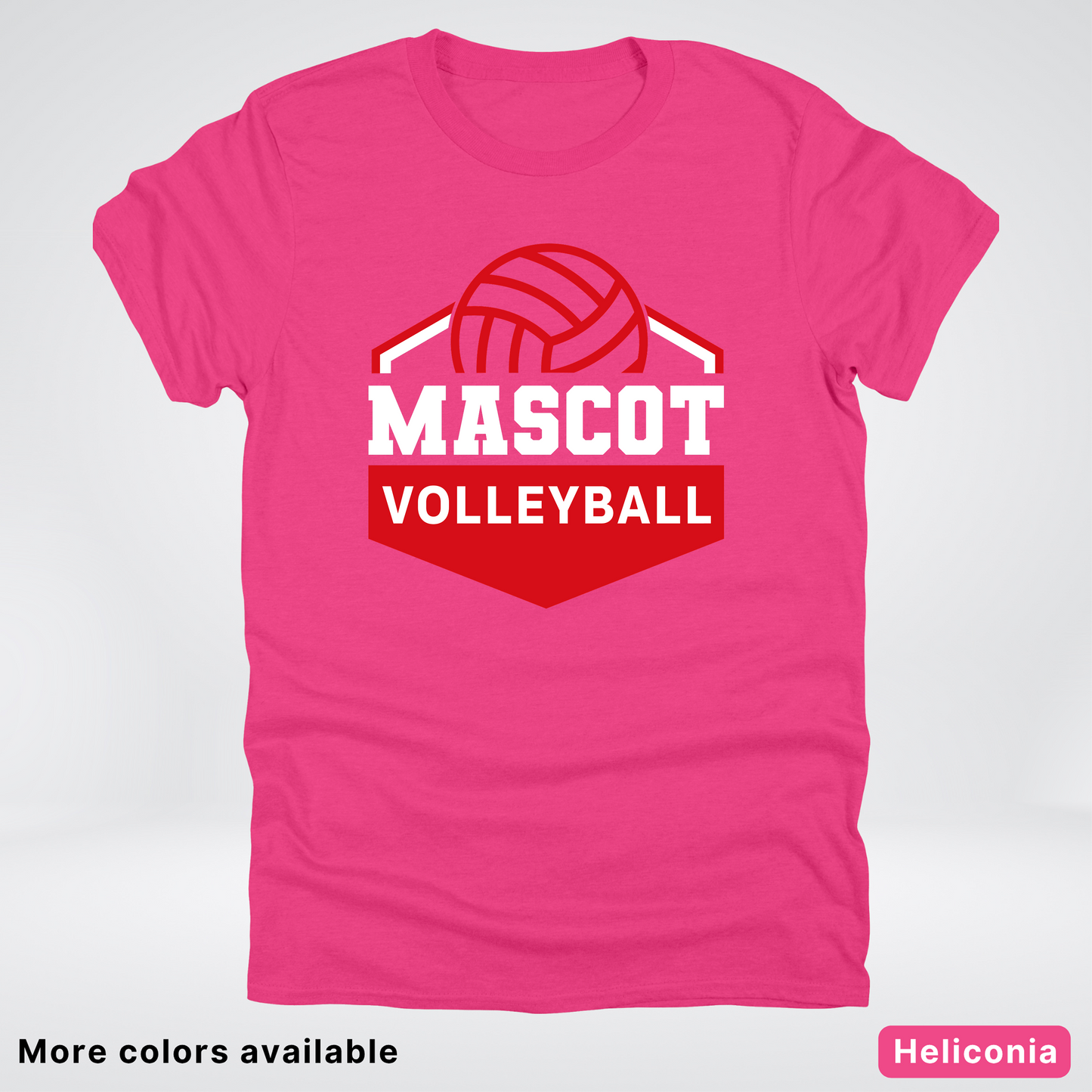 Custom Mascot - Red - Volleyball Design 65 - T-Shirt