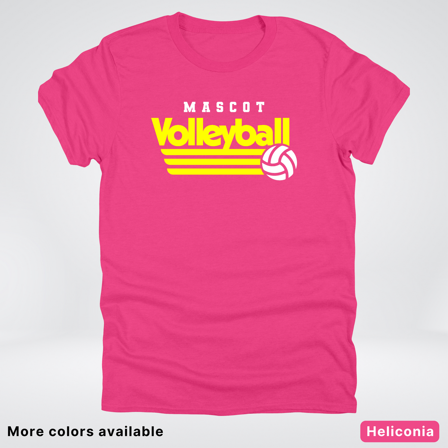 Custom Mascot - Yellow - Volleyball Design 54 - T-Shirt