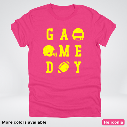 Game Day Football 3 x 3 - Yellow Design - T-Shirt
