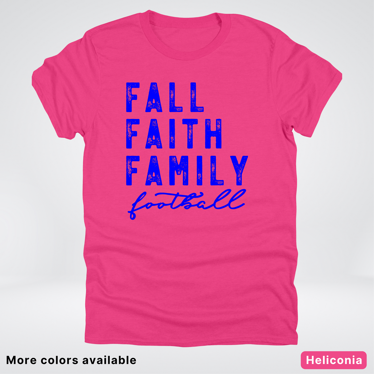 Fall Faith Family – Blue Design - Football - T-Shirt