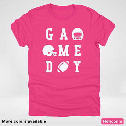 Game Day Football 3 x 3  – White Design  – T-Shirt