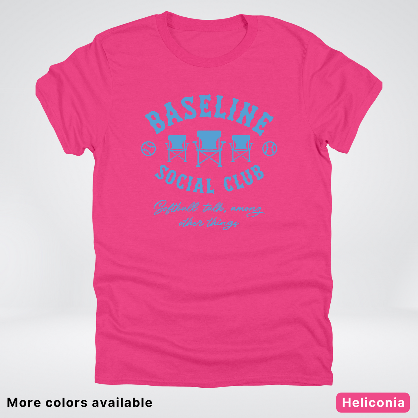 Baseline Social Club Softball – Light Blue Design - T-Shirt