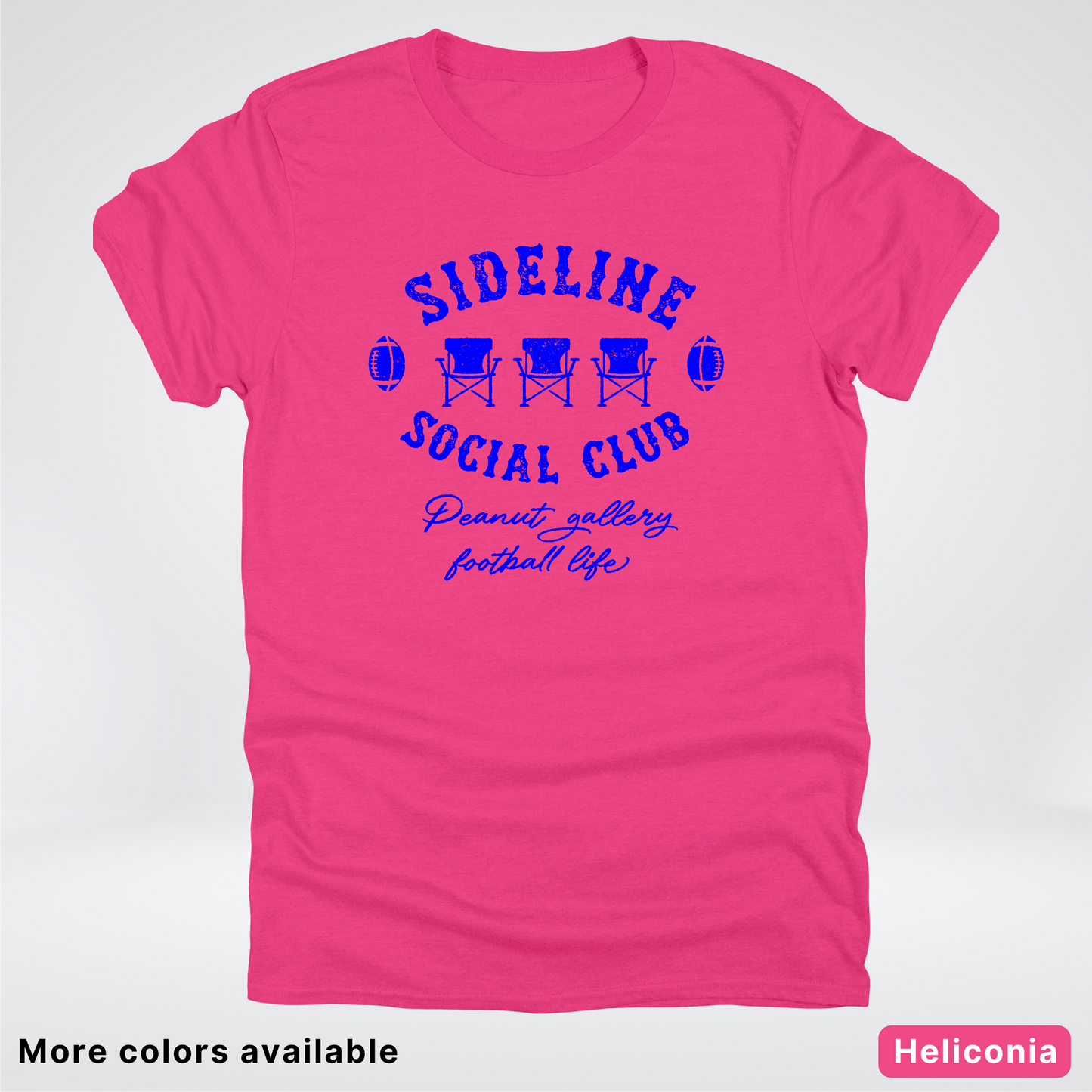 Sideline Social Club Peanut Gallery Football Life - Blue Design - T-Shirt
