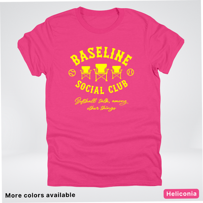 Baseline Social Club Softball – Yellow Design - T-Shirt