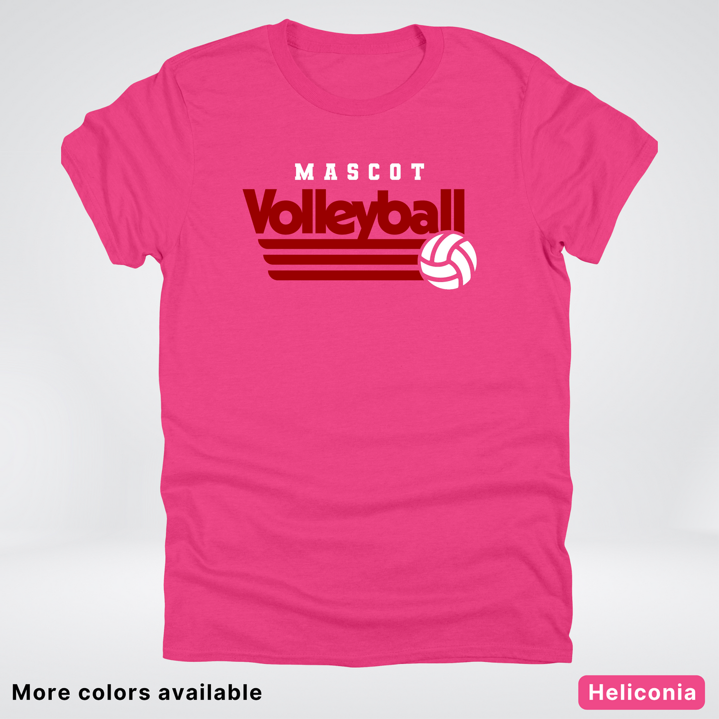 Custom Mascot - Maroon - Volleyball Design 58 - T-Shirt