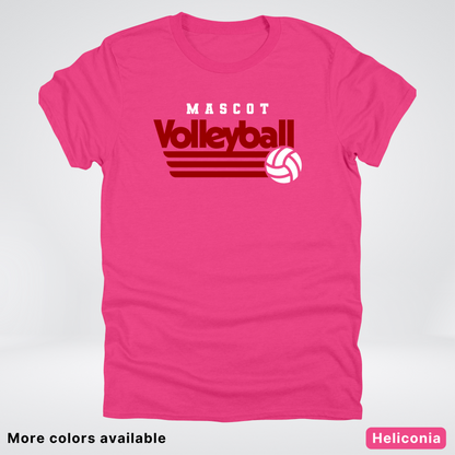 Custom Mascot - Maroon - Volleyball Design 58 - T-Shirt
