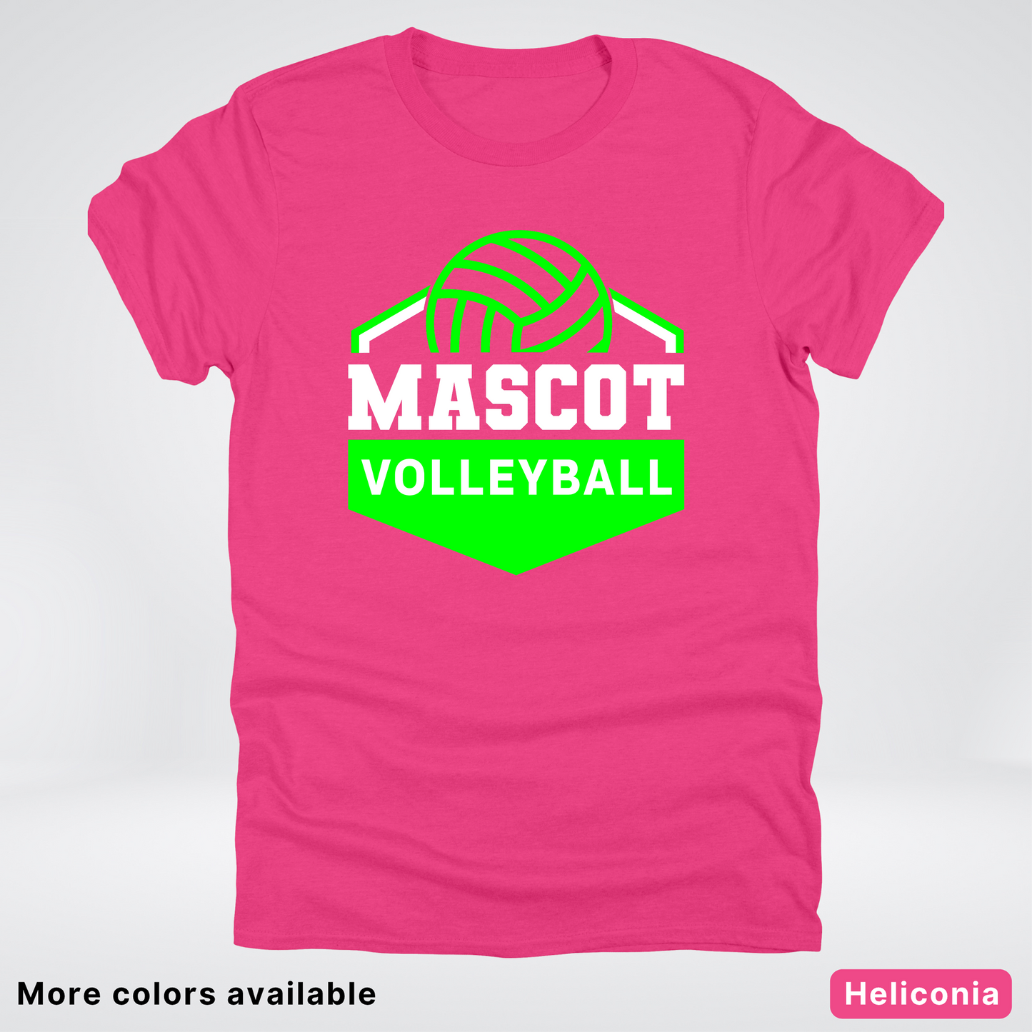 Custom Mascot - Green - Volleyball Design 71 - T-Shirt